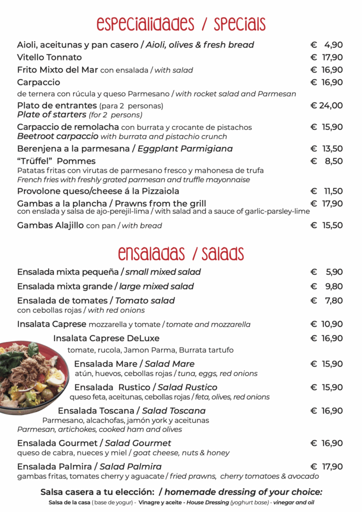 Pagina 3 del Menu Pizza y Mas