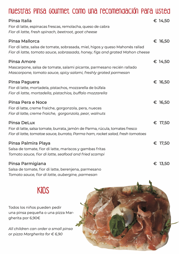 Pagina 5 del Menu Pizza y Mas
