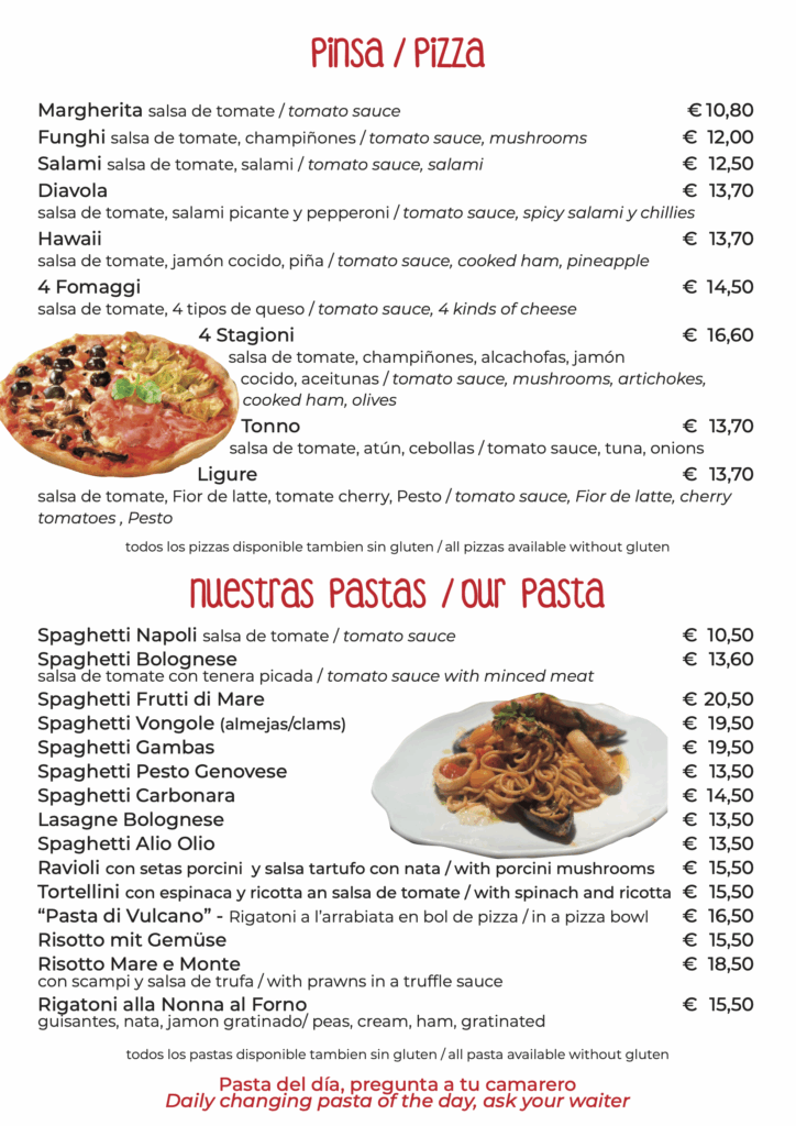 Pagina 6 del Menu Pizza y Mas