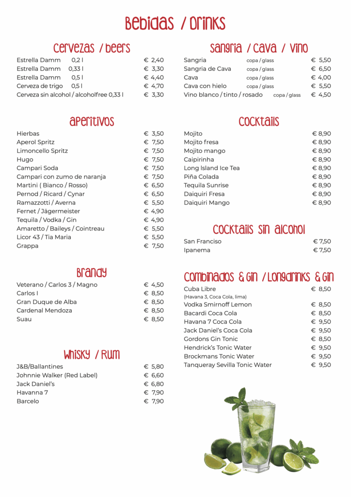 Pagina 8 del Menu Pizza y Mas