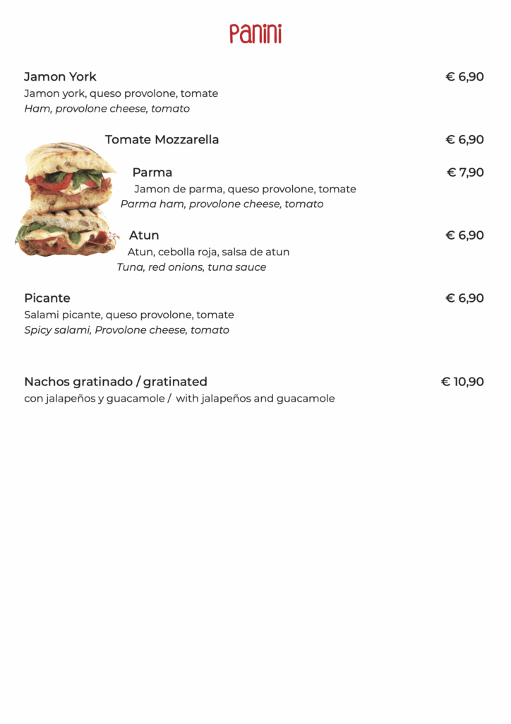 Pagina 9 del Menu Pizza y Mas