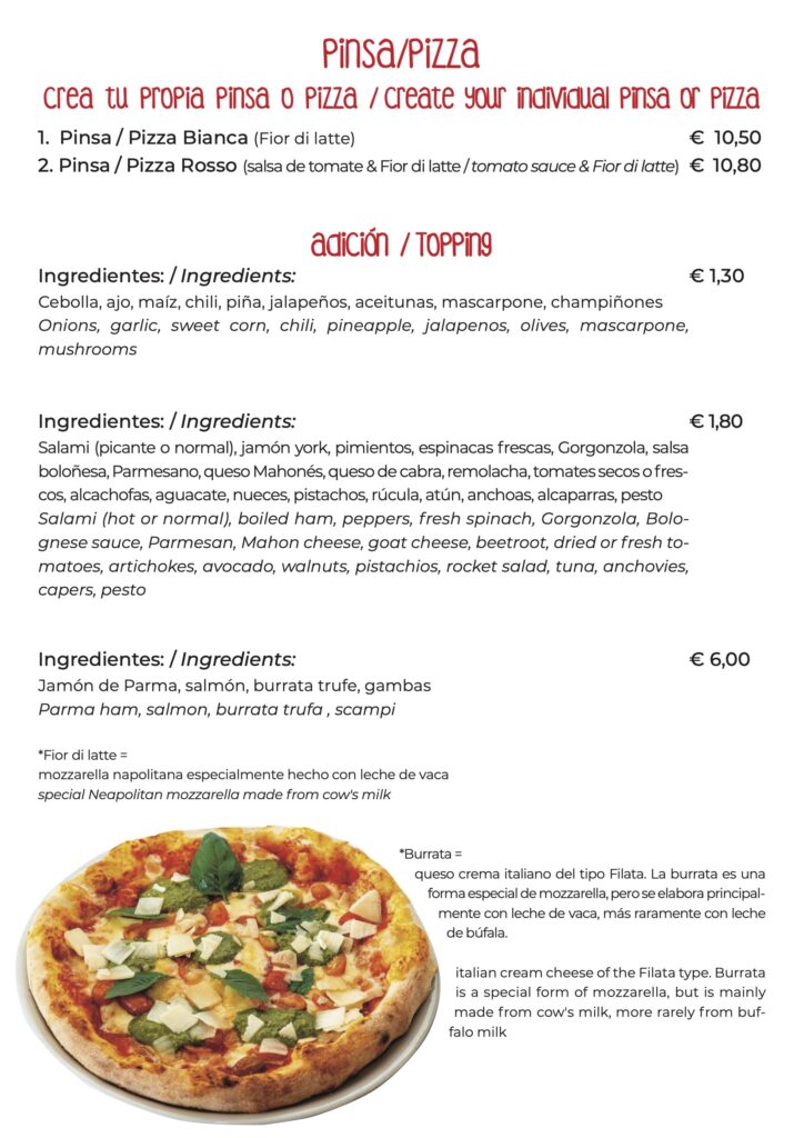 Menu Pizza y Mas pagina 4